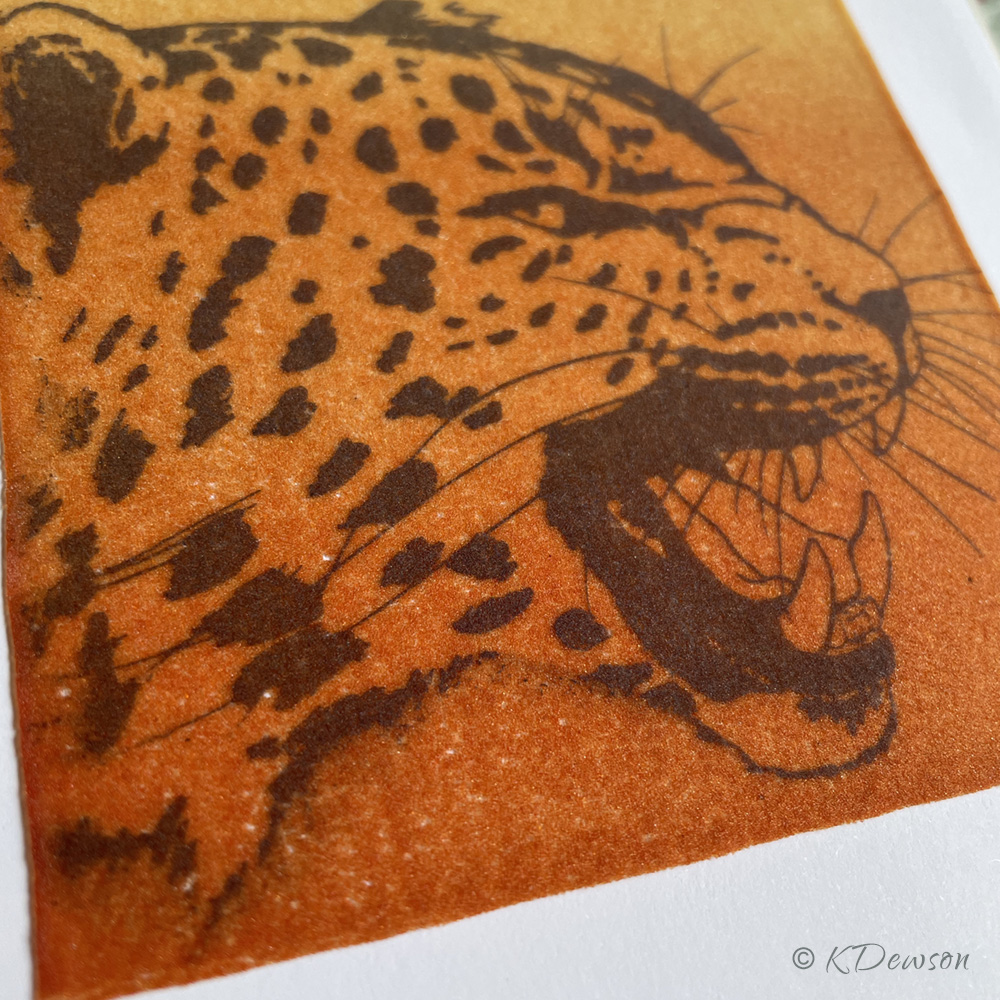 Powder printed leopard after firing